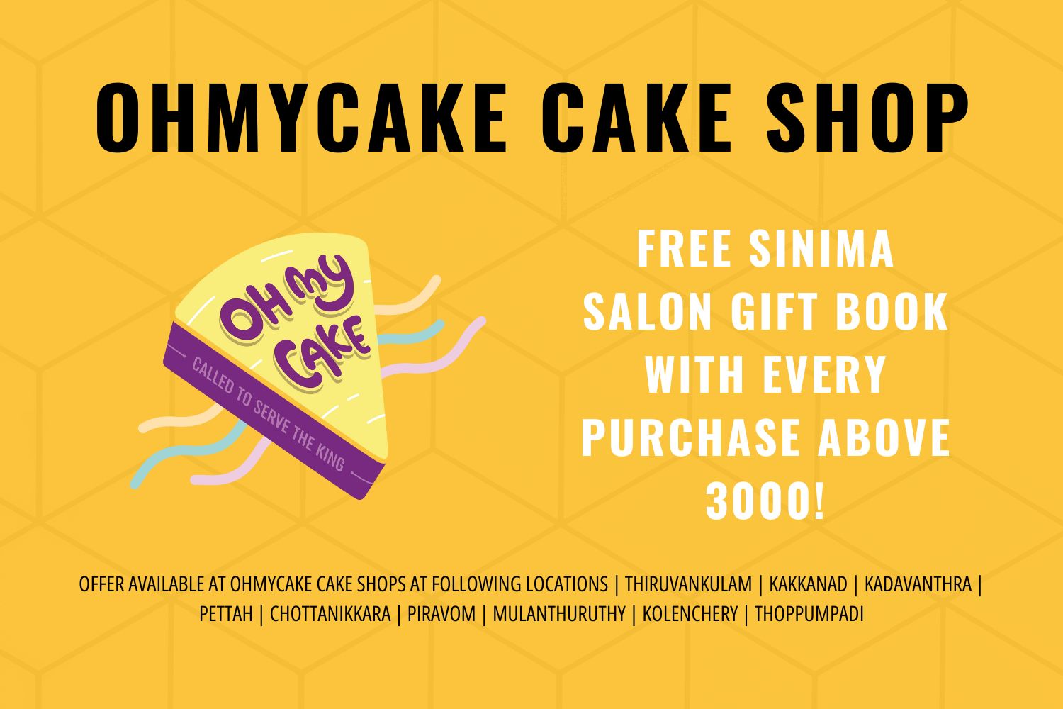 OhMyCake partnership with SINIMA Salon Kochi