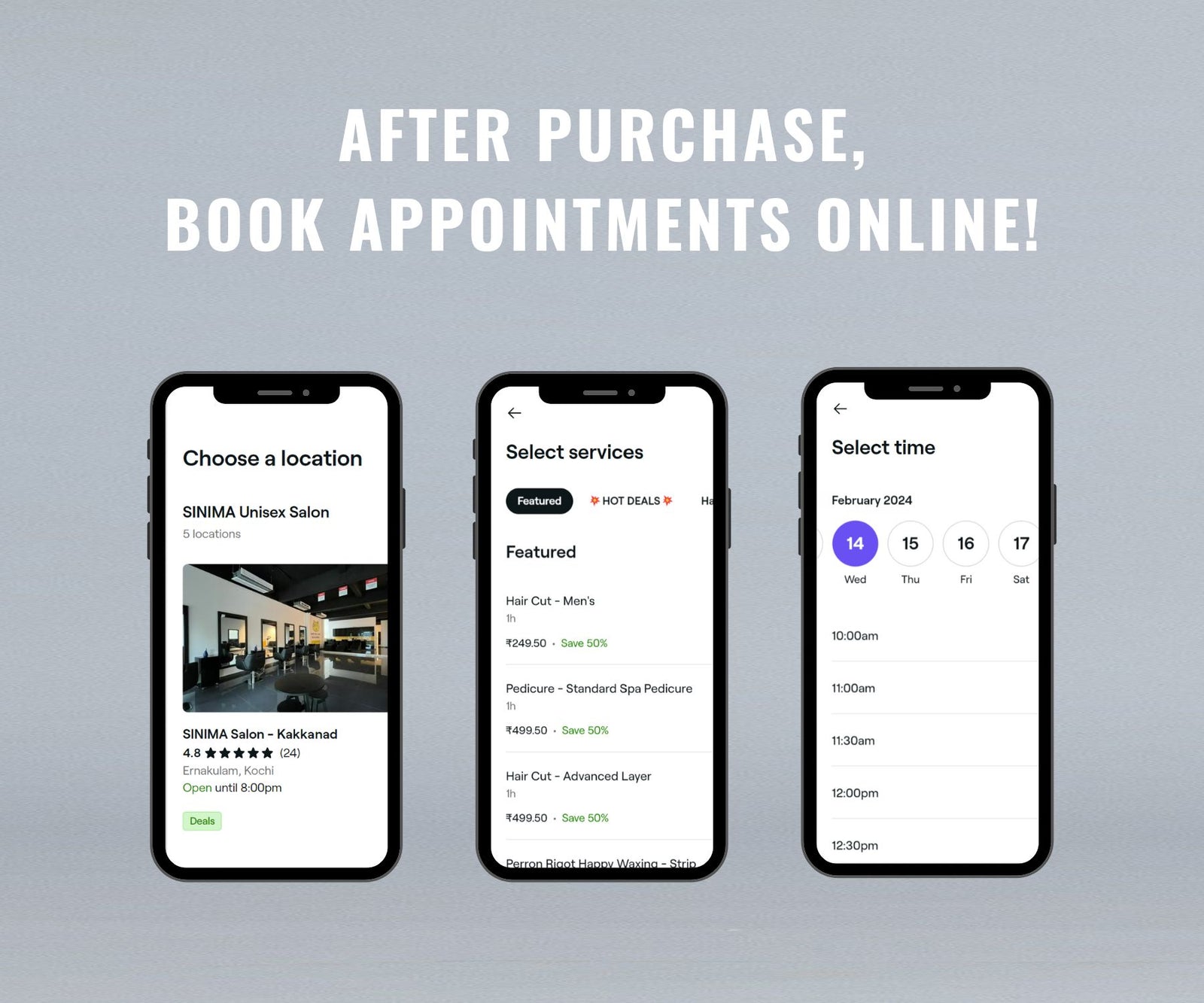 Book sinima salon appointments online.