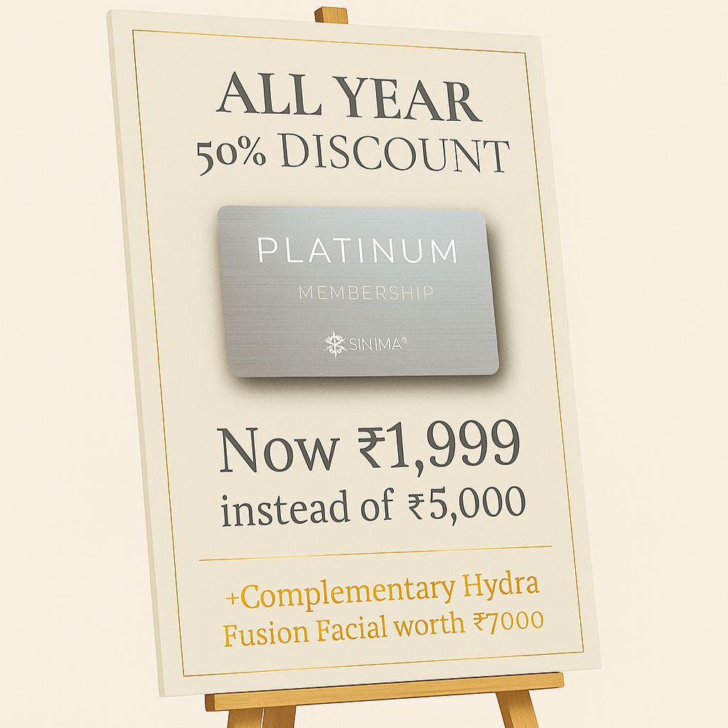 SINIMA Salon Platinum Membership. Get 50% discount for a full year.